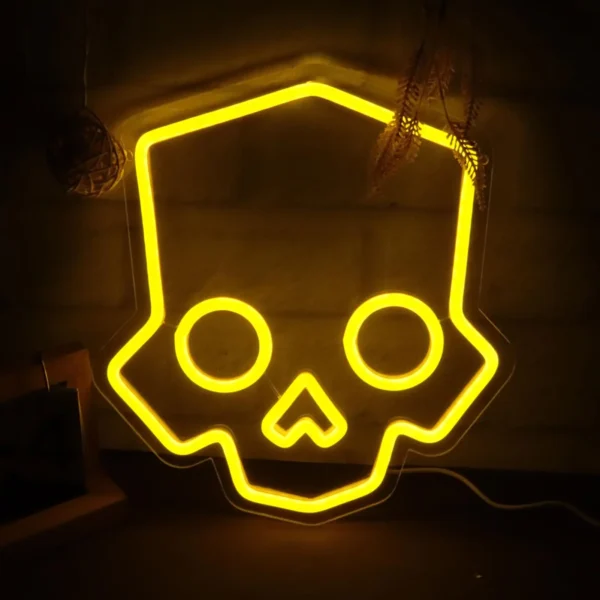 Neonvue Yellow Skeleton Skull Led Light Neon Sign